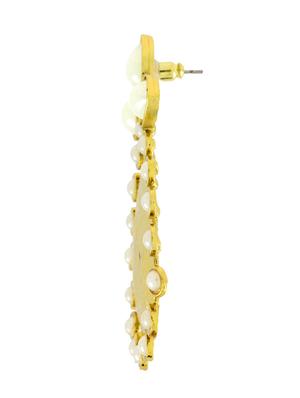 gold brass drop earrings - 11827502 - Standard Image - 2