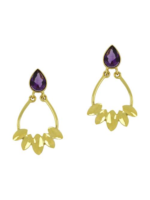 purple brass drop earrings - 11827508 - Standard Image - 1