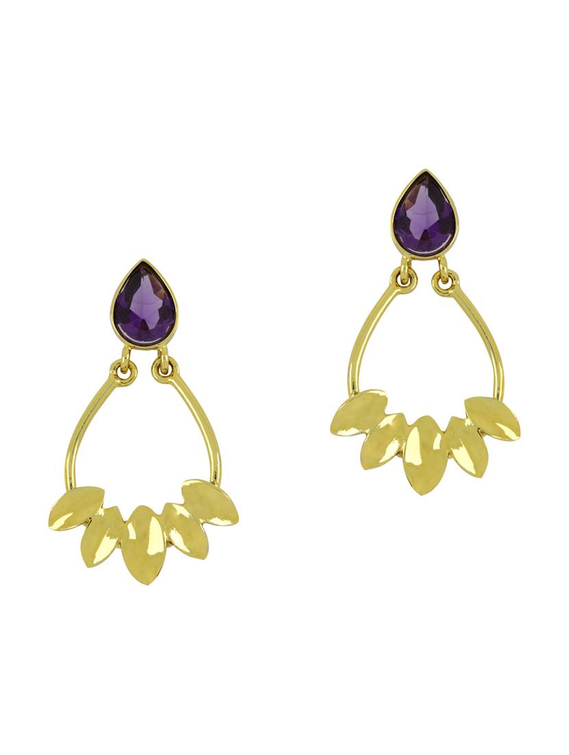 purple brass drop earrings - 11827508 - Zoom Image - 1