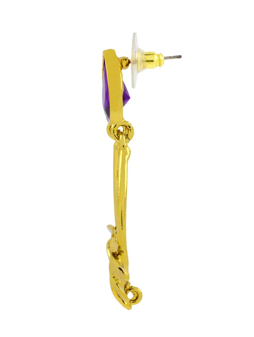 purple brass drop earrings - 11827508 - Zoom Image - 2