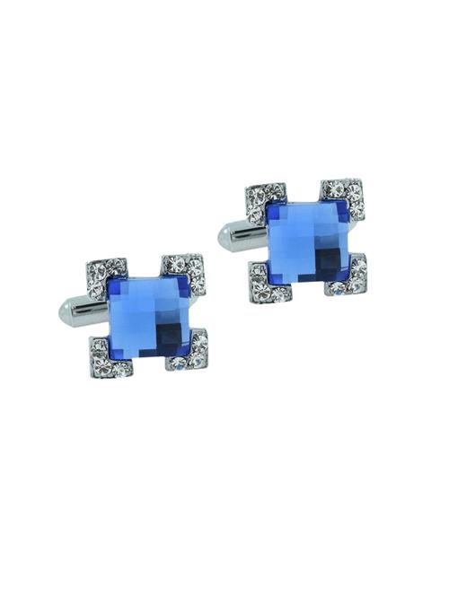 blue metal cufflink - 11827668 - Standard Image - 1