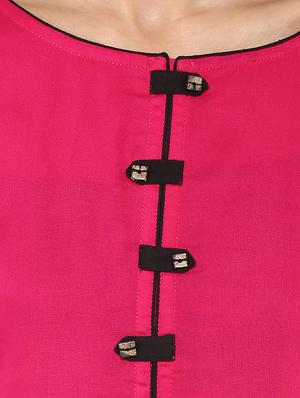 pink solid straight kurta - 11828466 - Standard Image - 4