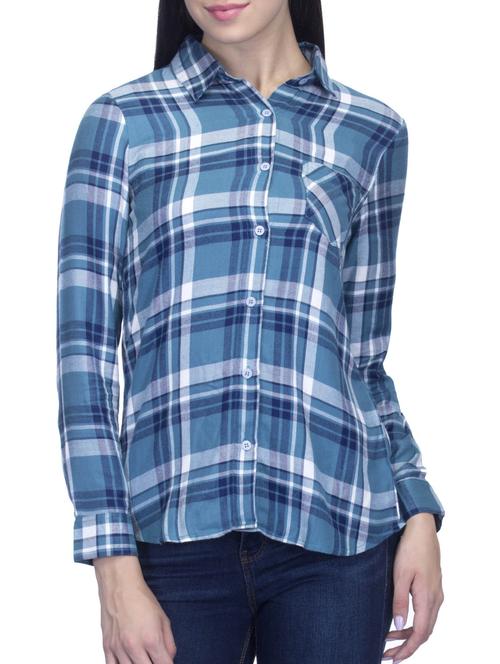 blue cotton printed shirt - 11834415 - Standard Image - 1
