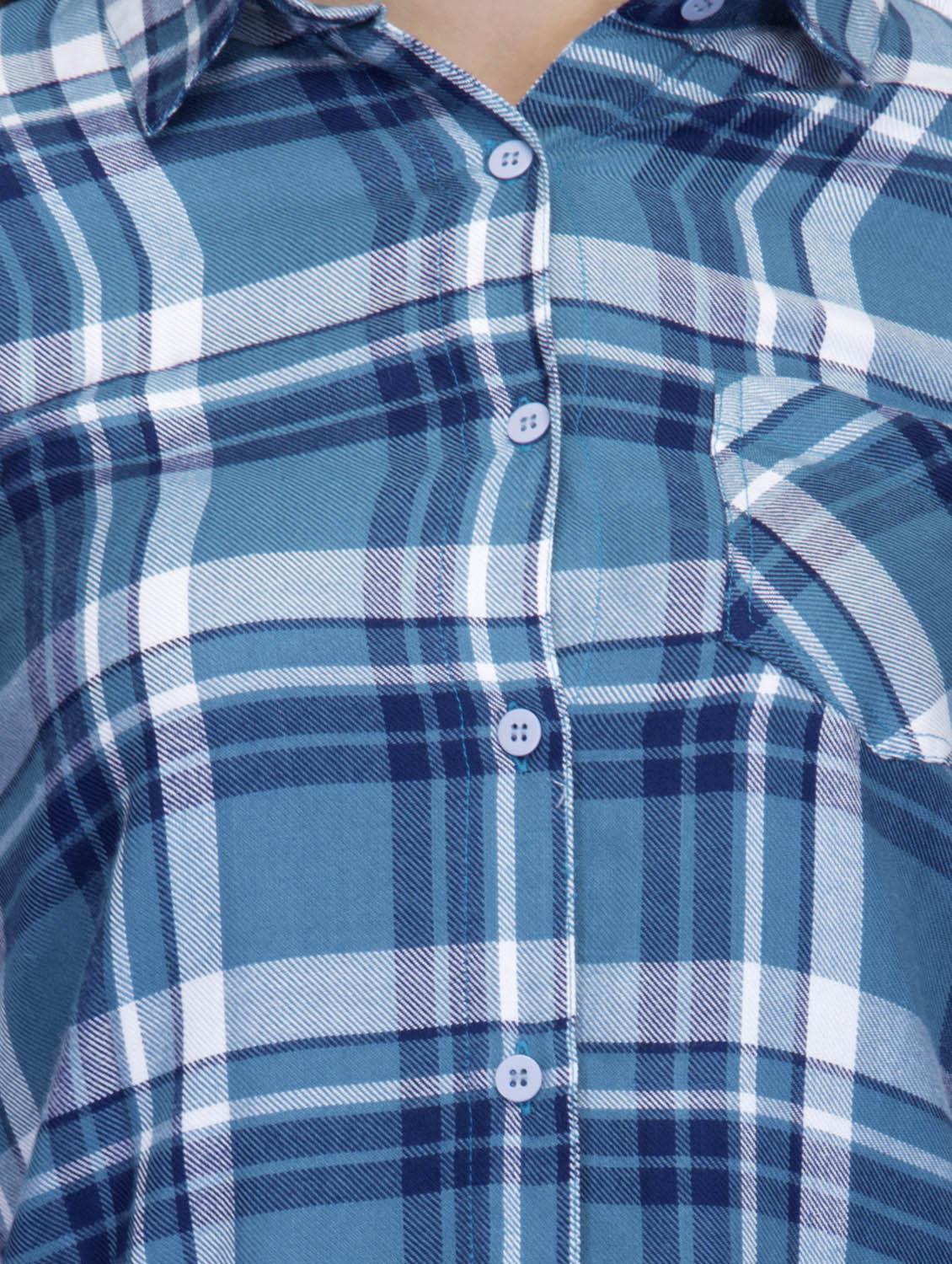blue cotton printed shirt - 11834415 - Zoom Image - 4