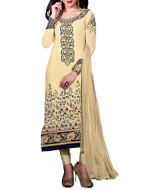 multi colored georgette churidaar suits unstitched suit - 11843661 - Very Small Image - 1