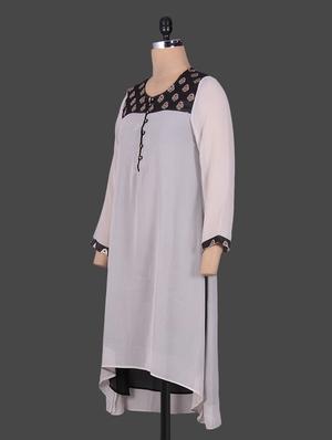black layered high low rayon kurti - 1184841 - Standard Image - 2