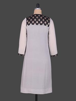 black layered high low rayon kurti - 1184841 - Standard Image - 3