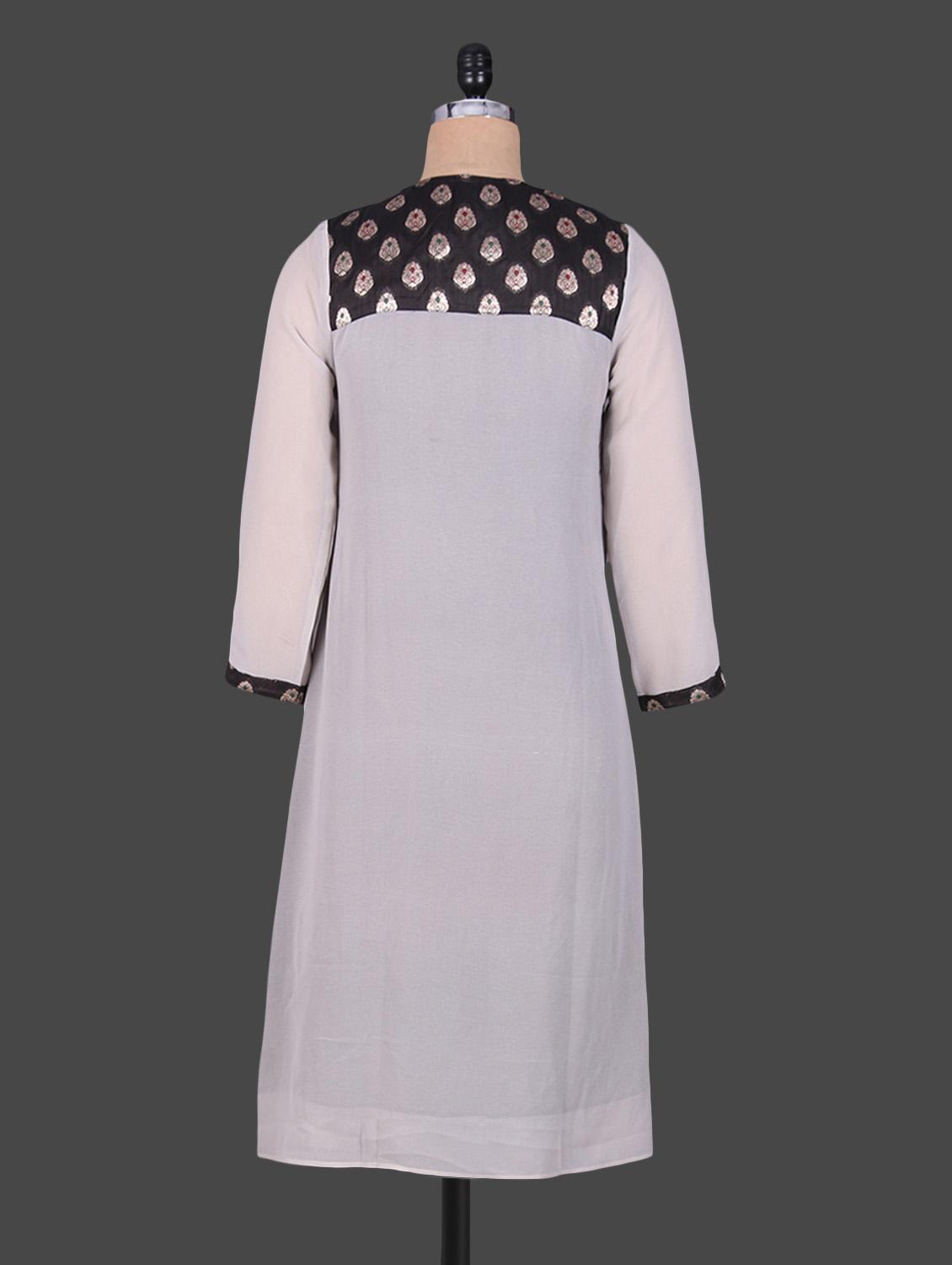 black layered high low rayon kurti - 1184841 - Zoom Image - 3