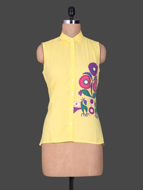 print detail sleeveless shirt - 1184885 - Standard Image - 1