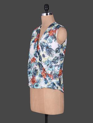 overlap neck blouson top - 1184895 - Standard Image - 2