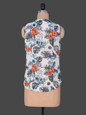 overlap neck blouson top - 1184895 - Standard Image - 3