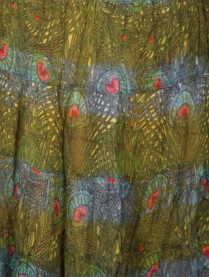 green printed tiered georgette skirt - 1184918 - Standard Image - 4