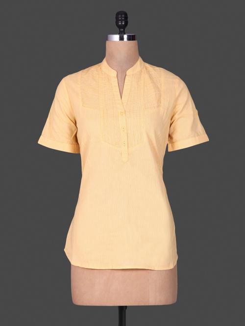 mandarin neck pleat detail tunic - 1184933 - Standard Image - 1