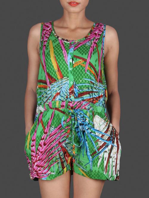 drawstring detail tropical romper - 1184985 - Standard Image - 1
