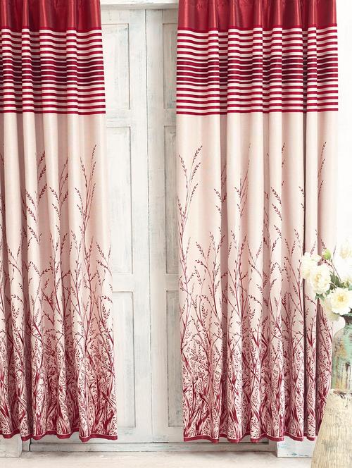 white and maroon jacquard curtain - 1185751 - Standard Image - 1