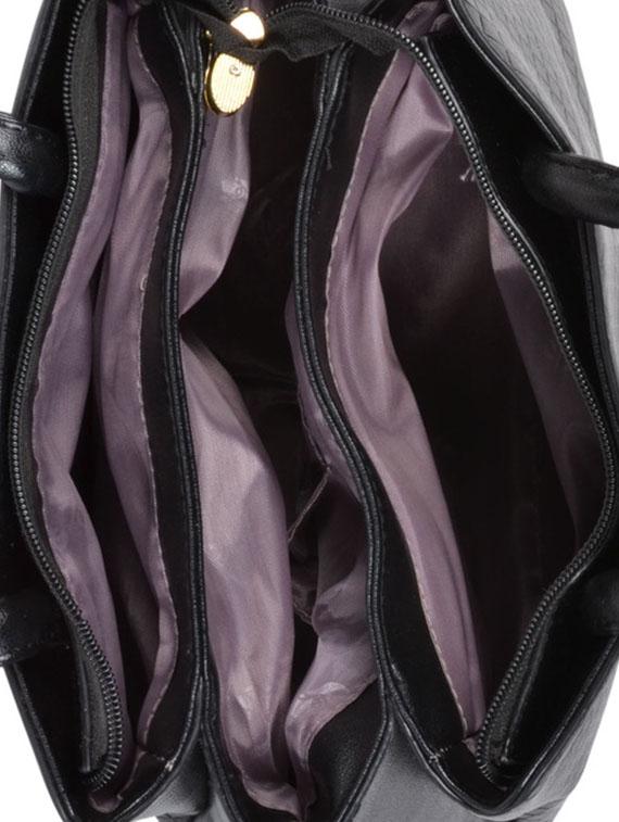 black leatherette handbag - 11857928 - Zoom Image - 3