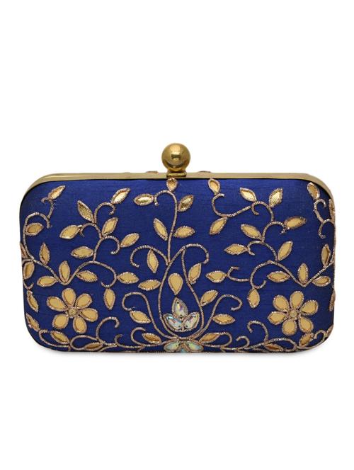 blue embellished polyester box clutch - 1186001 - Very Small Image - 1