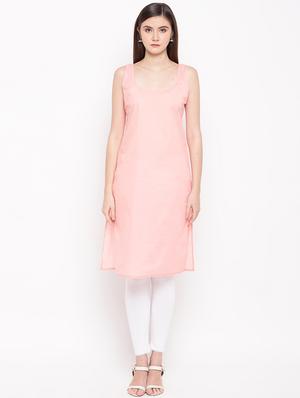ada hand embroidered peach georgette chikankari straight kurta - 11870609 - Standard Image - 3