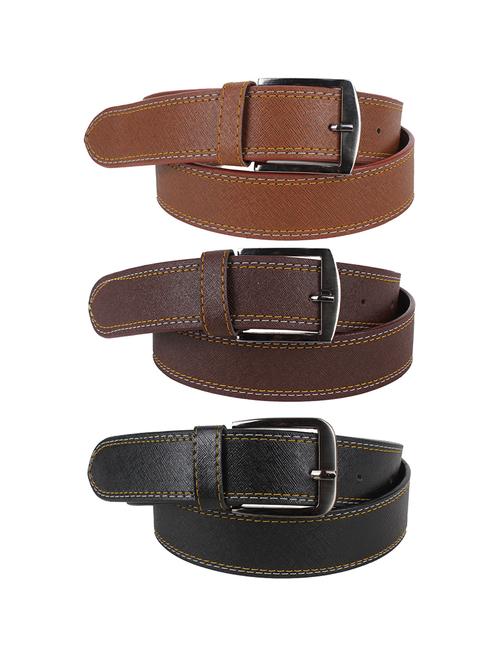 set of 3 multicolored leather belts - 11874249 - Standard Image - 1