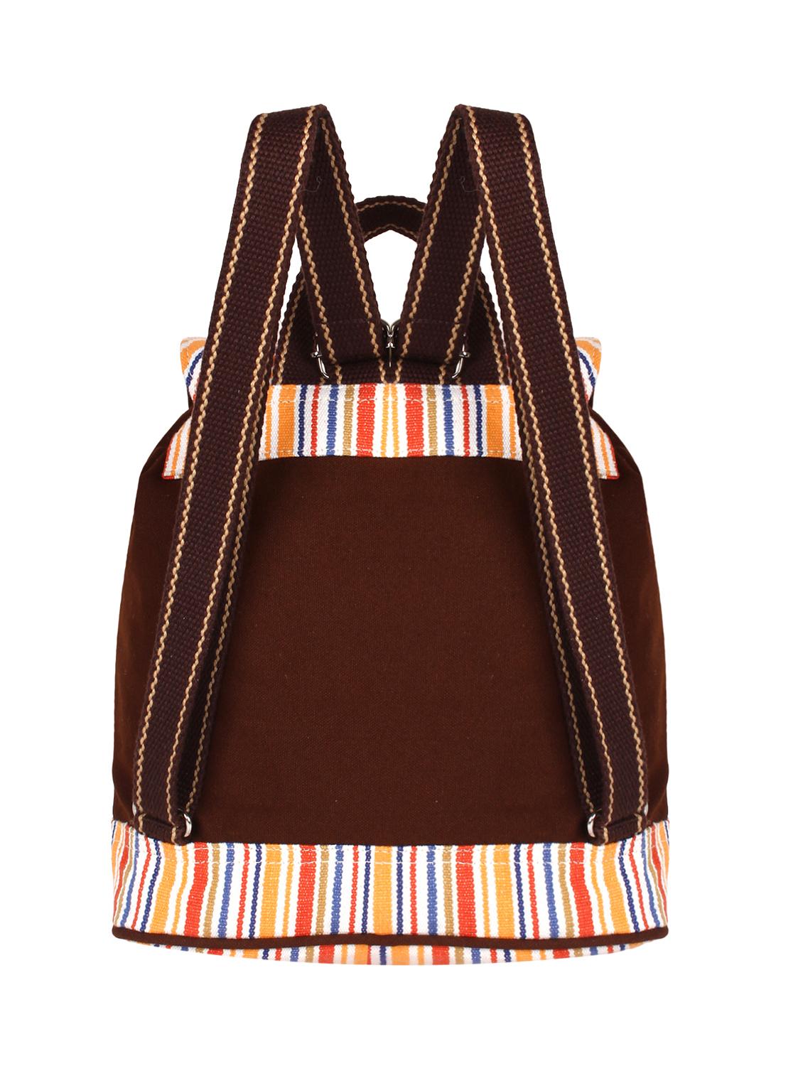 brown canvas regular backpack - 11875207 - Zoom Image - 2