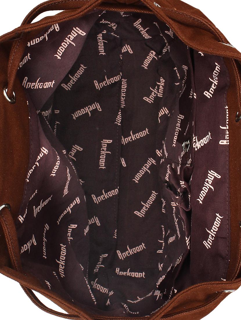 brown canvas regular backpack - 11875207 - Zoom Image - 3