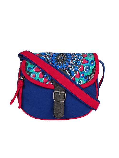 multi printed canvas sling bag - 11875225 - Standard Image - 1