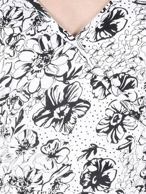 white floral printed a-line dress - 11876177 - Standard Image - 4