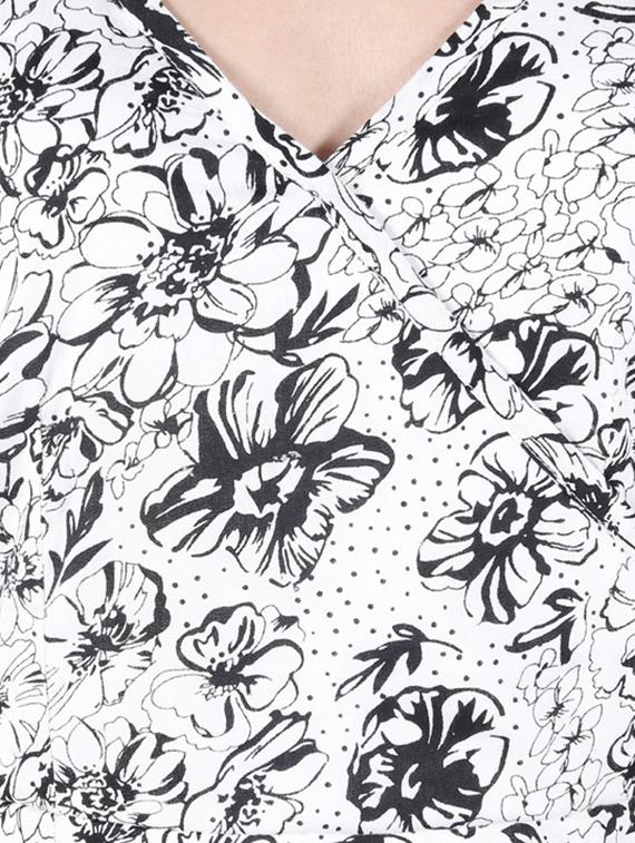 white floral printed a-line dress - 11876177 - Zoom Image - 4