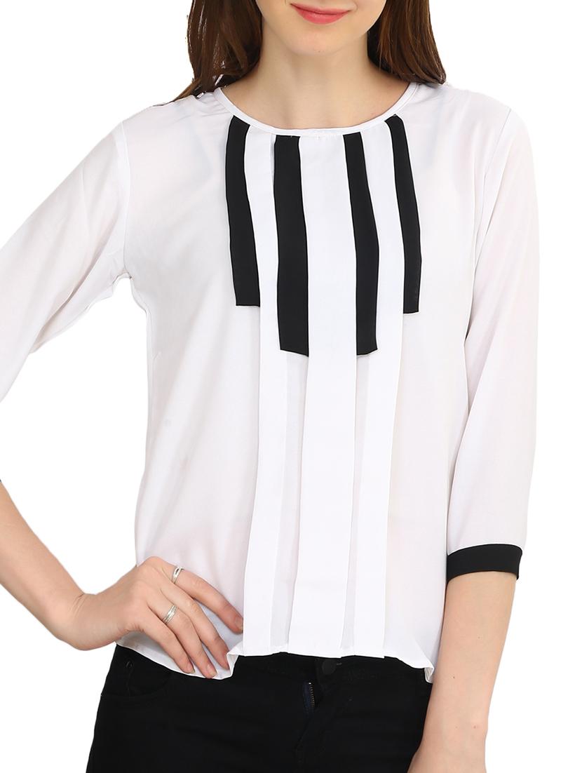 white crepe top - 11876717 - Zoom Image - 1