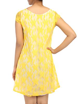 yellow lace overlay shift dress - 1188348 - Standard Image - 3