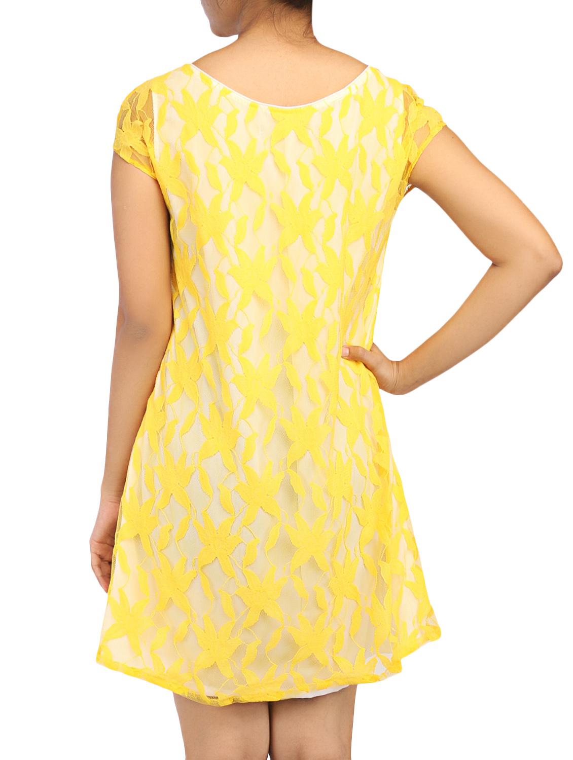yellow lace overlay shift dress - 1188348 - Zoom Image - 3