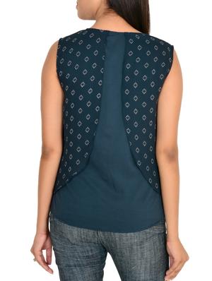 navy blue georgette layered top - 11902284 - Standard Image - 3