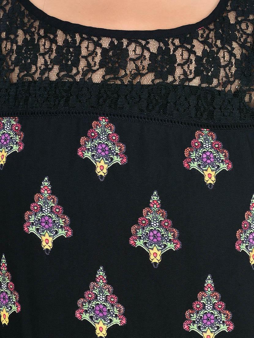 black rayon printed top - 11902290 - Zoom Image - 4