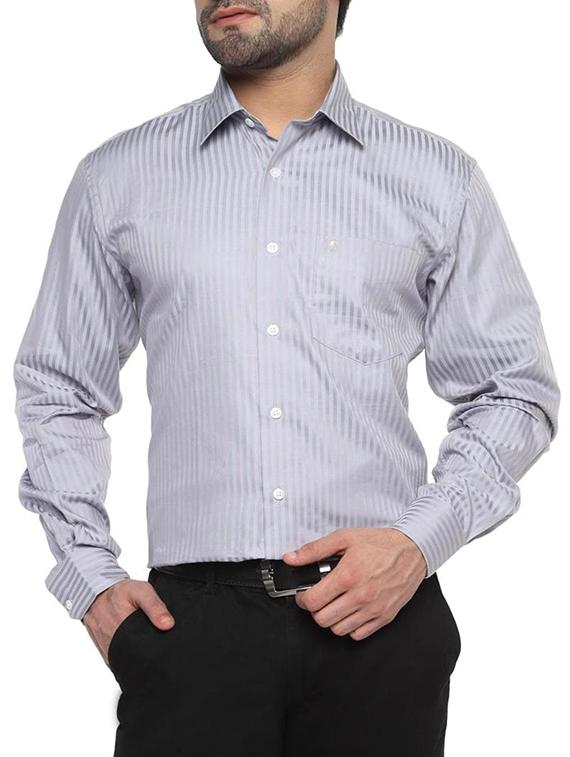 grey cotton formal shirt - 11902417 - Zoom Image - 1