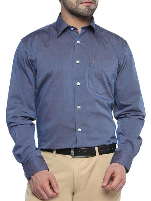 blue cotton formal shirt - 11902419 - Standard Image - 1