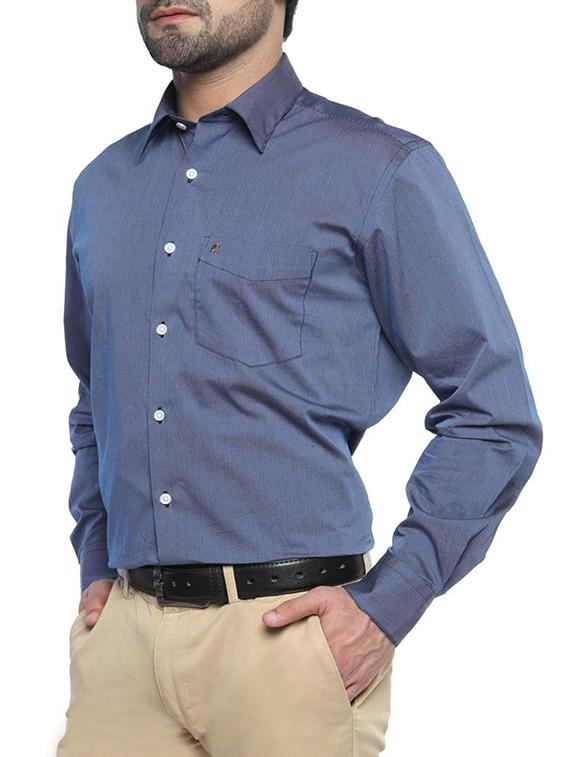 blue cotton formal shirt - 11902419 - Zoom Image - 2