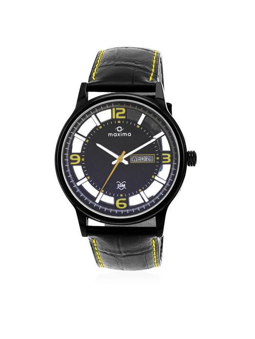 maxima black analog watch for men - 11903712 - Standard Image - 1