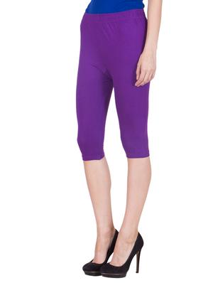 purple cotton capri legging - 11909835 - Standard Image - 2