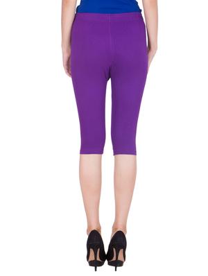 purple cotton capri legging - 11909835 - Standard Image - 3