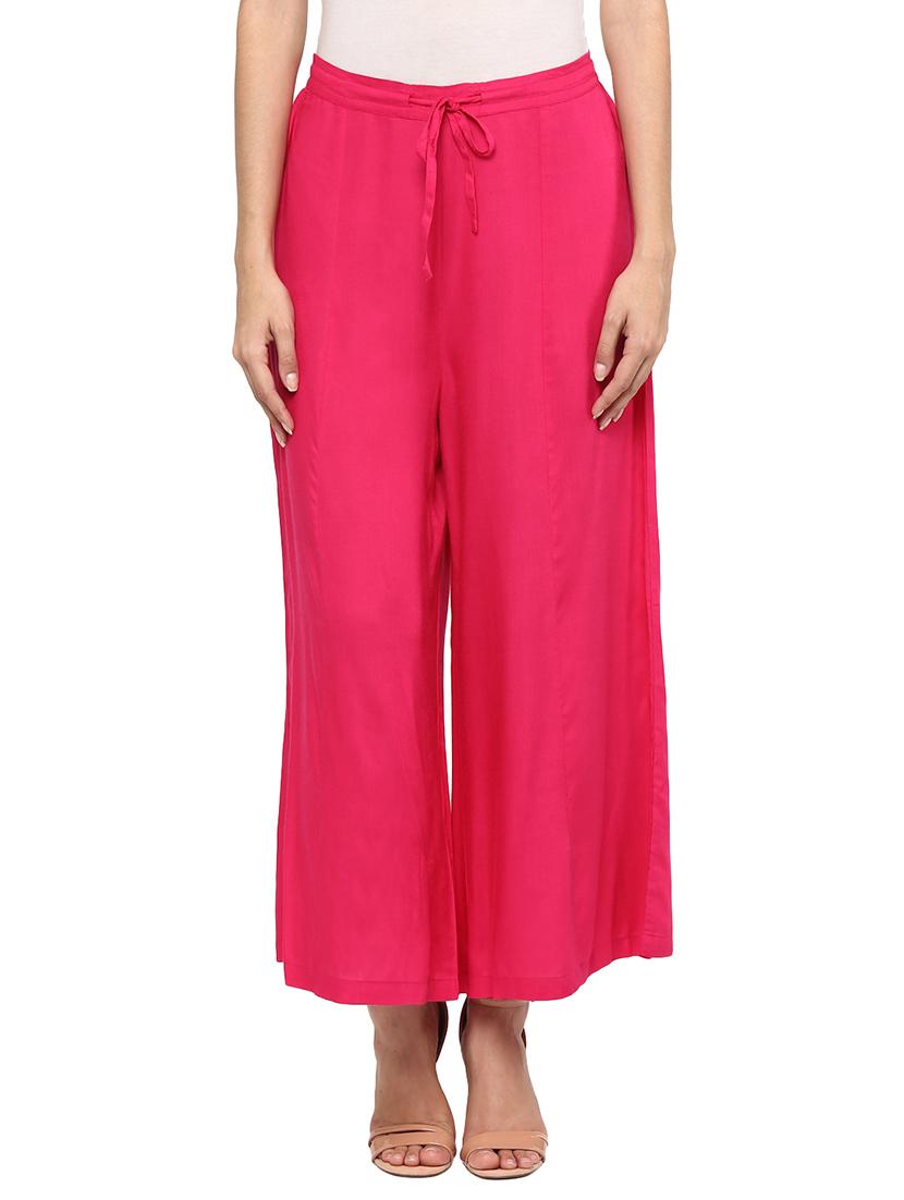 pink cotton palazzos - 11911405 - Zoom Image - 1