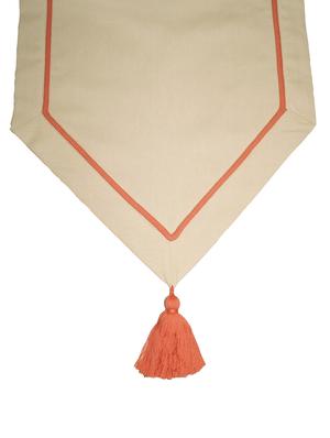 lushomes beige table runner with maroon contrasting cord piping - 11911436 - Standard Image - 3