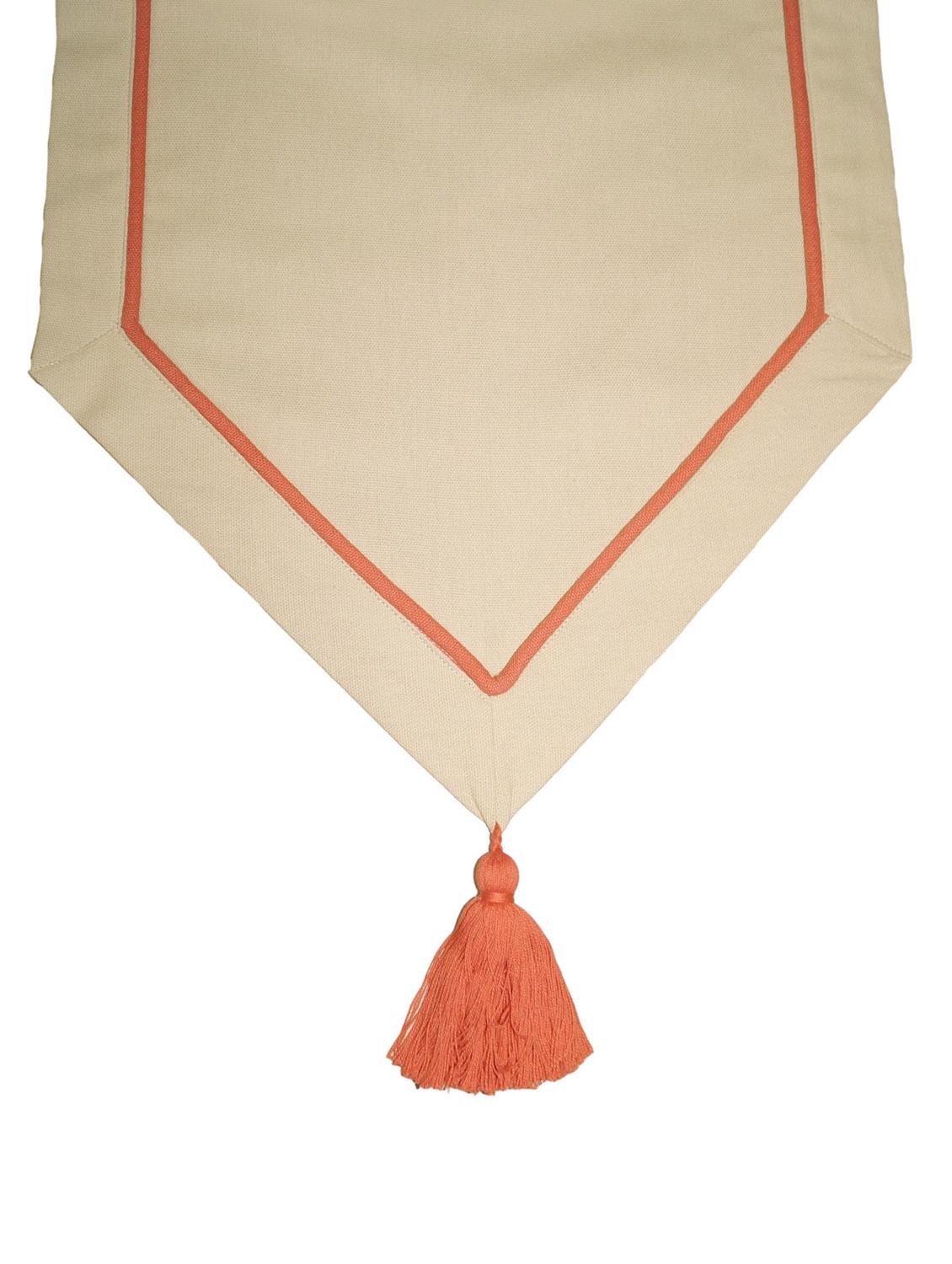 lushomes beige table runner with maroon contrasting cord piping - 11911436 - Zoom Image - 3