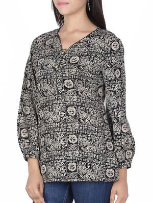black printed cotton regular top - 11911743 - Standard Image - 2