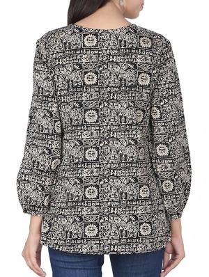 black printed cotton regular top - 11911743 - Standard Image - 3
