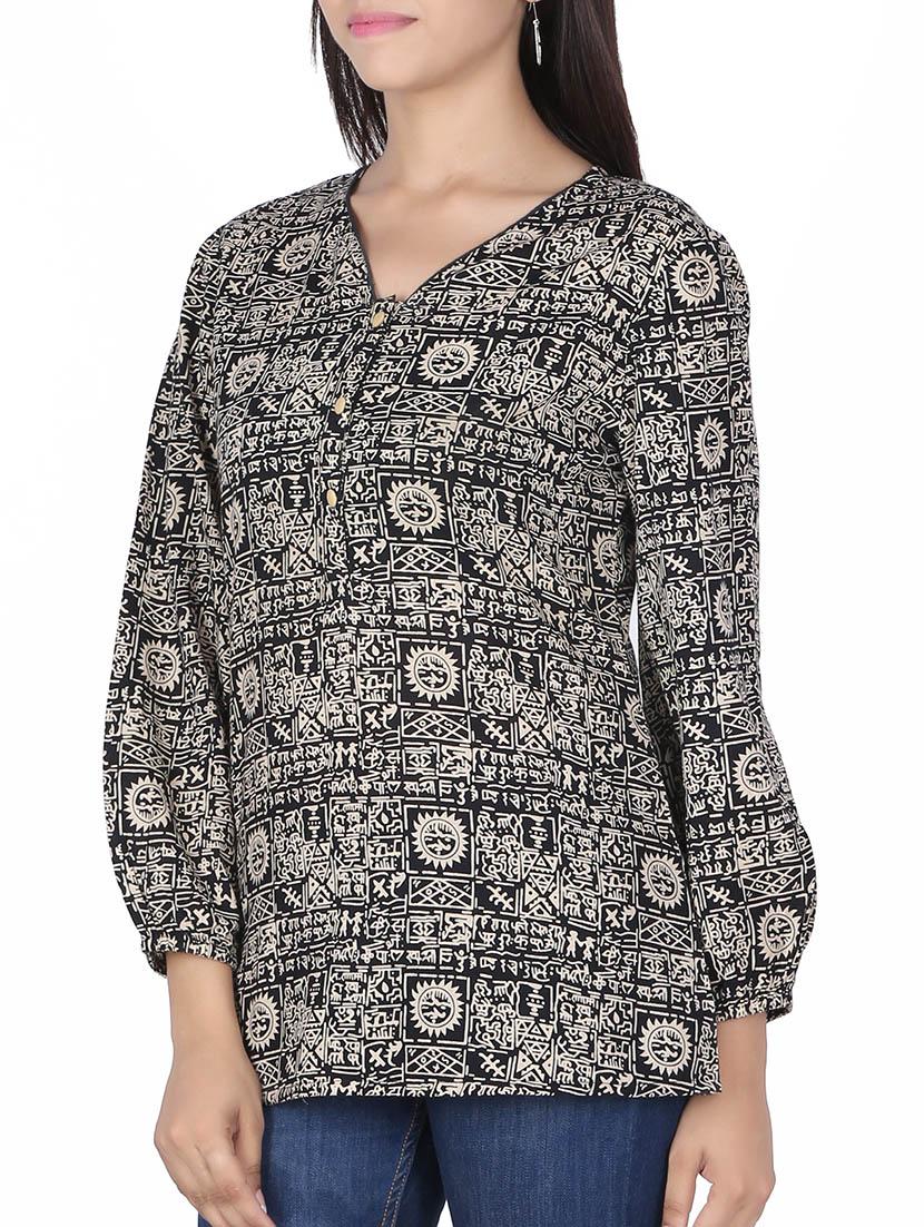 black printed cotton regular top - 11911743 - Zoom Image - 2