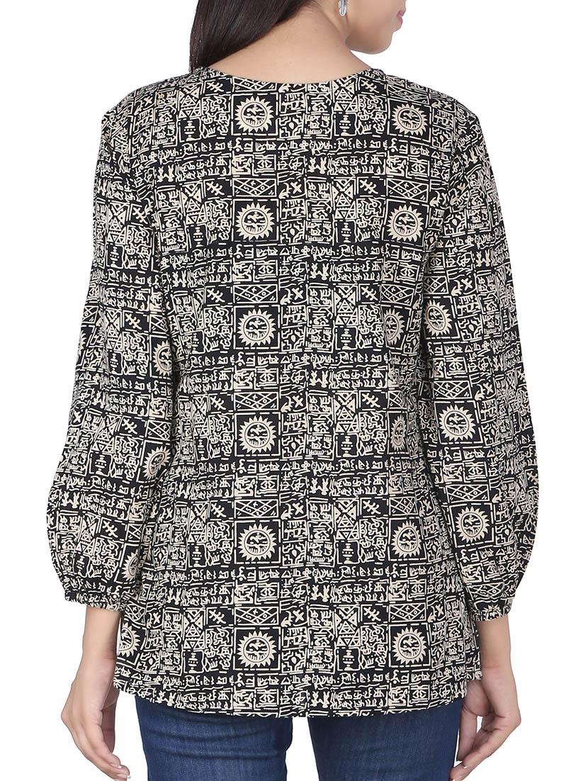 black printed cotton regular top - 11911743 - Zoom Image - 3
