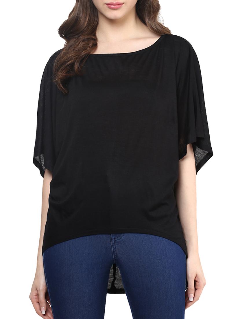 black viscose asymmetric top - 11913559 - Zoom Image - 1