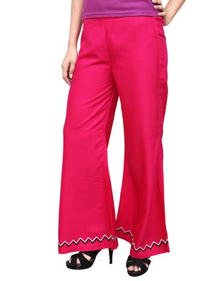 pink viscose straight palazzo - 11913926 - Standard Image - 2