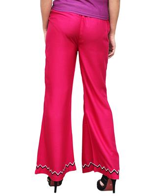 pink viscose straight palazzo - 11913926 - Standard Image - 3