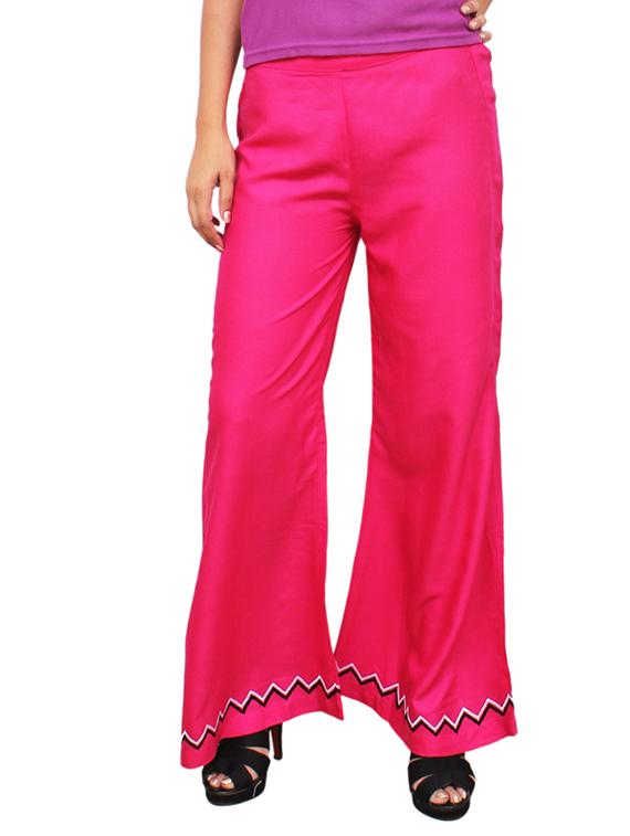 pink viscose straight palazzo - 11913926 - Zoom Image - 1